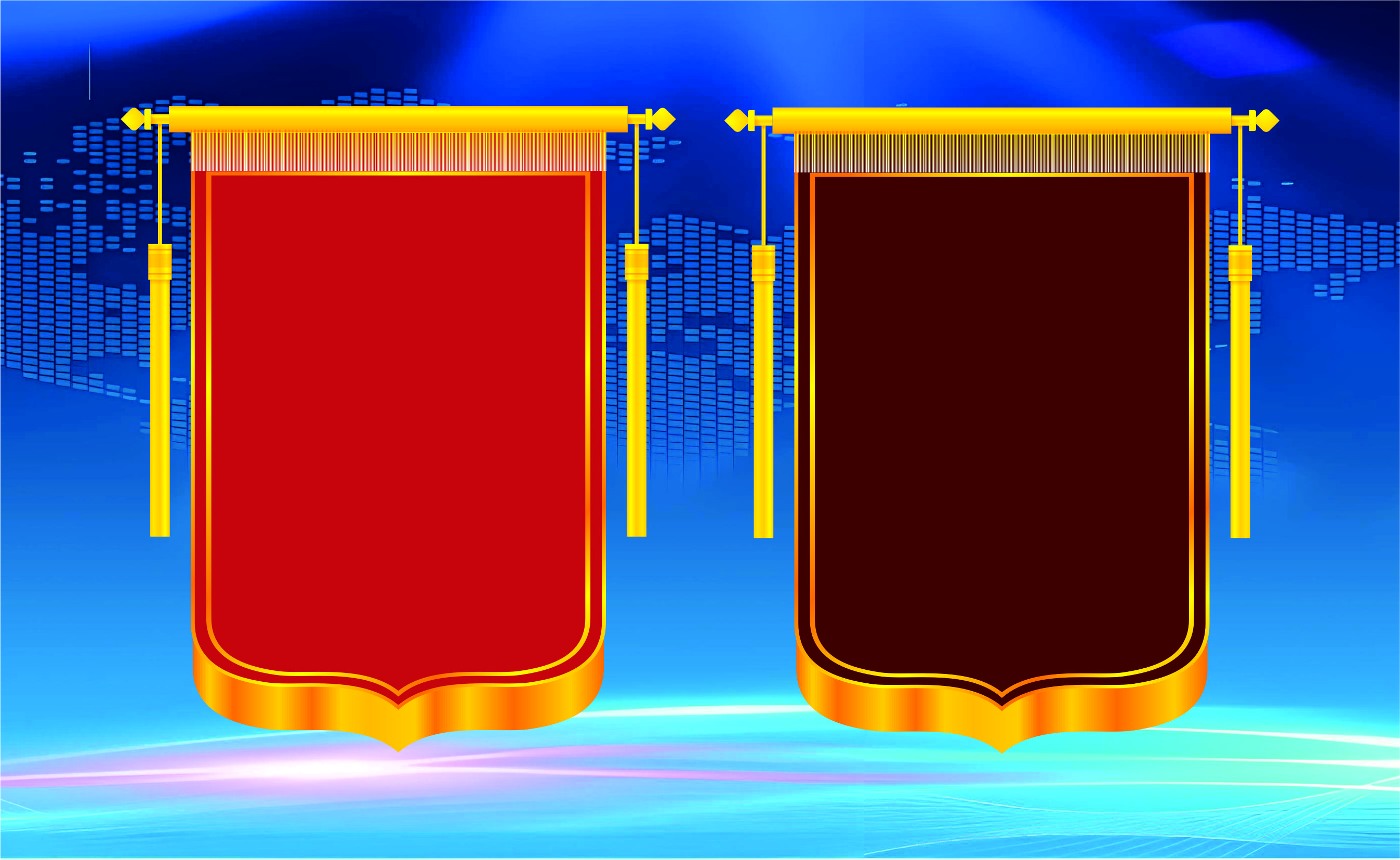 高档龙须锦旗排版模版